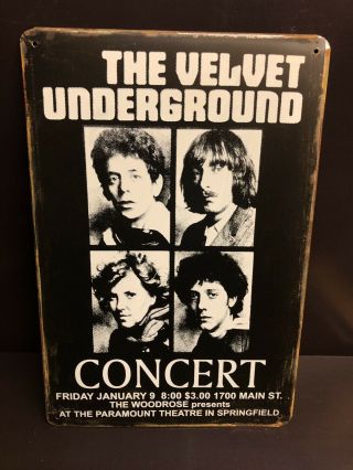 The Velvet Underground Concert Poster Vintage Small Metal Sign 20x30 Cm