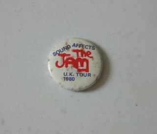 The Jam Rare 1980 Sound Affects Uk Tour Round Pin Badge Paul Weller Mod
