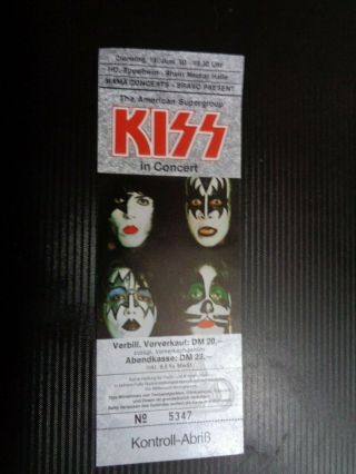 Kiss German Concert Ticket 1979 Or 80