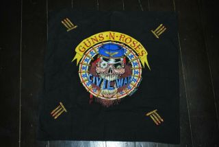Vintage 1991 Guns N Roses Civil War Flag Large Patch Rare Collectable