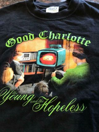 Vintage 2002 Good Charlotte " The Young And The Hopeless " T - Shirt