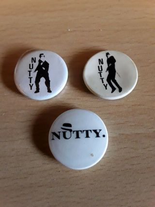 3 X Vintage Madness Suggs Nutty Ska 2 Two Tone Pin Badges (set 2)