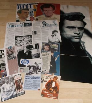 James Dean Retro Rare Clippings Cuttings,  Fold Out Poster