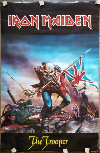 Iron Maiden 1984 Trooper Poster Approx 23 X 34 Vintage 80 