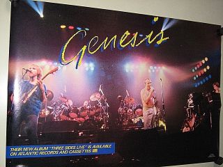 Genesis / Orig.  Promo Poster / 3 Sides Live / Good Cond.  / 22 X 32 " Creases