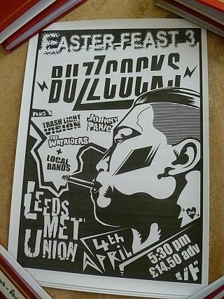 Buzzcocks Mini Gig Poster From Leeds Poly,  42 Cm X 30