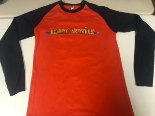Lenny Kravitz Large 2002 Orange Blue Retro Long Sleeve Shirt Authentic