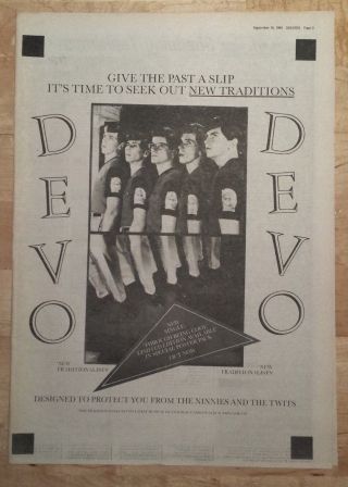 Devo Traditionalists 1981 Press Advert Full Page 28 X 39 Cm Mini Poster