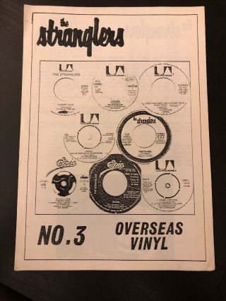 The Stranglers Very Rare Fanzine - No.  3 Overseas Vinyl Gary Holmes & Nick Pryde