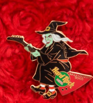 Hard Rock Cafe Pin Bali Hotel Halloween Witch Broom Guitar Costume Hat Lapel