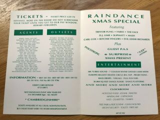 Christmas Raindance @ Unknown venue PEZ Artwork Rave Flyer 1990 ' s 3