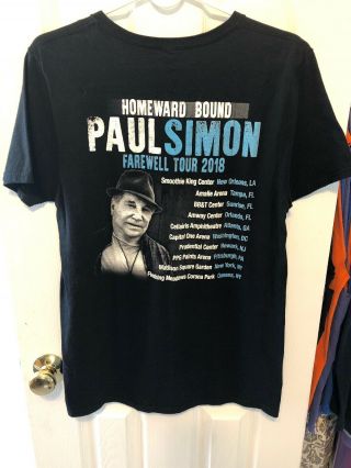 Paul Simon Homeward Bound 2018 Farewell Concert Tour Shirt Size Large 2