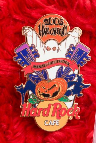 Hard Rock Cafe Pin Makati Halloween Phillipines Ghost Witch Cat Jack O Lantern