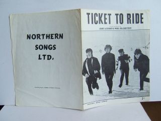 The Beatles - Ticket To Ride Sheet Music Uk 1964 Northern Songs