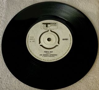Jimi Hendrix " Purple Haze " Ultra - Rare 1967 U.  K.  Single - 45 White Label