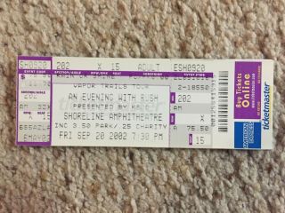 2002 An Evening With Rush San Francisco Full Concert Ticket Stub Crease