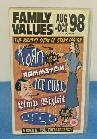 Family Values 98 Music Tour Vhs Korn Limp Bizkit Rammstein Orgy Ice Cube Rock