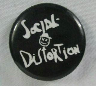 Social Distortion Vintage Circa 1980s Us 32mm Badge Pin Button Punk