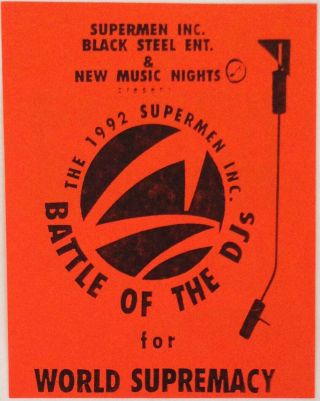 1992 Supermen Inc Battle Of The Djs Rare Invite Held At The Ritz Nyc