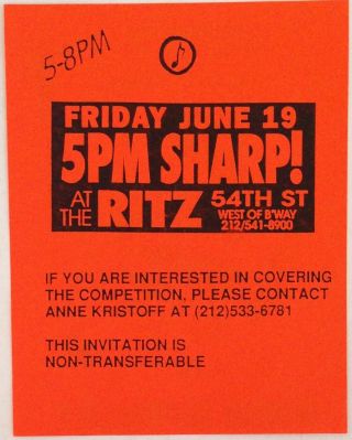 1992 Supermen Inc Battle Of The DJs RARE Invite Held At The Ritz NYC 2