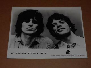 Rolling Stones (keith & Mick) 10 X 8 Mid 1970s Emi Records Promo Photo