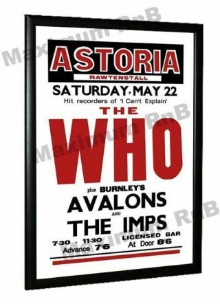The Who The Avalons Concert Poster Rawtenstall Astoria,  1965