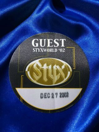 Styx Authentic Guest 2002 Tour Backstage Pass Un -