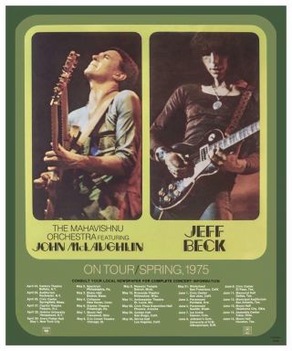 John Mclaughlin & Jeff Beck On Tour 1975 Poster 13x19 Inches