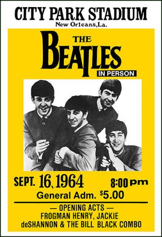 The Beatles 1964 Orleans Concert Poster