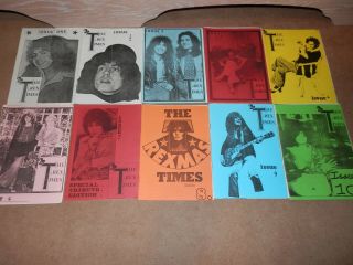 Rare Marc Bolan Fan Produced " The T.  Rex Times " Magazines 1 - 10