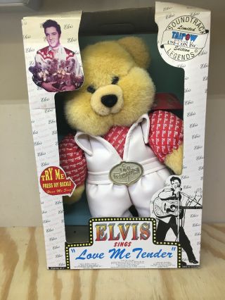 Elvis Presley Taipow Teddy Bear Sing Love Me Tender Limited Edition Box