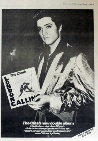 The Clash Poster Page.  London Calling Album 1979 Elvis Presley Advert