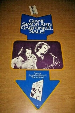 Simon & Garfunkel 1973 Cbs Records Hanging Store Display 11 " X 24 "
