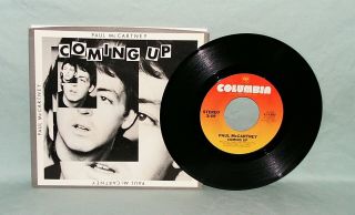 Paul Mccartney Coming Up 45 Rpm W/ps Columbia 11263 Nm/unplayed