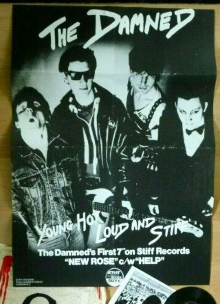 The Damned Rose Poster Punk Rock 1976