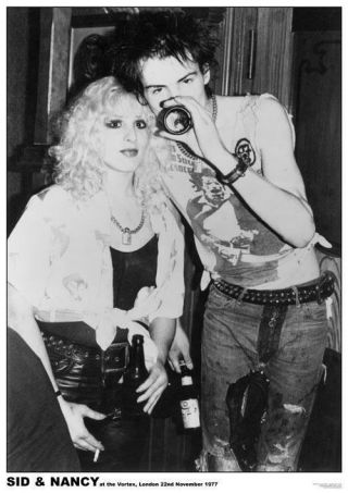 Sid Vicious & Nancy At The Vortex 1977 Poster 23.  5 " X 33 " Uk Import Sex Pistols
