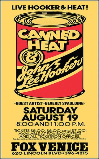 John Lee Hooker Canned Heat 1978 Los Angeles Fox Venice Theater Concert Poster
