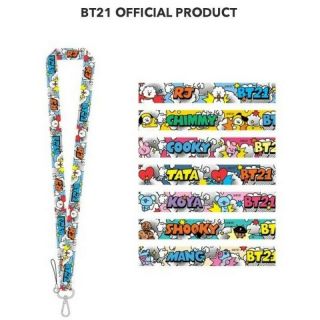 Bts Bt21 Official Neck Strap [ Pop ] Lanyard For Card Key Phone,  Tracking No.