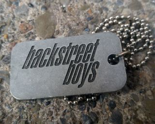 Backstreet Boys Dog Tag Pendant On Chain 1998 Winterland Productions Inc