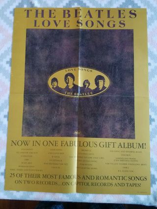 The Beatles Love Songs Promo Poster - 24 X 18 Inches Capitol 1977