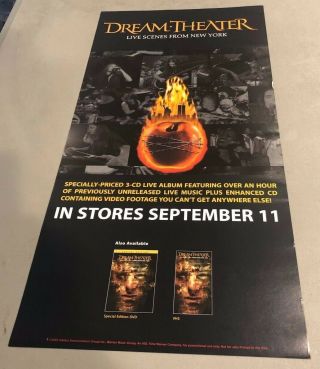 Scarce Dream Theater Promo Poster Live Scenes From York Recalled Banned 9/11
