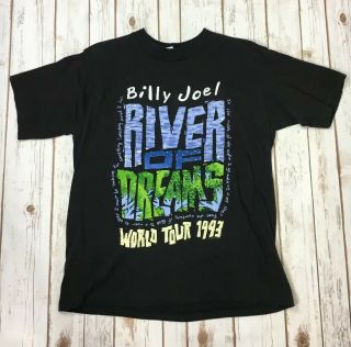 Vtg Billy Joel River Of Dreams Concert T Shirt 1993 Sz L Usa Made - Murina