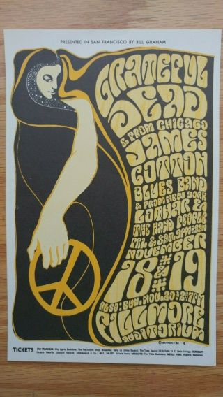Grateful Dead Postcard Bg - 38 Fillmore West November 1966