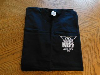 Aerosmith Kiss Concert Tour 2003 Local Crew T - Shirt Size Xl