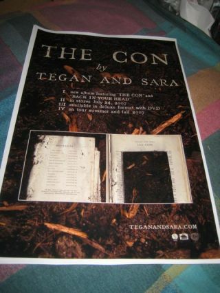Tegan And Sara - (the Con) - 11x17 Poster - - Rare