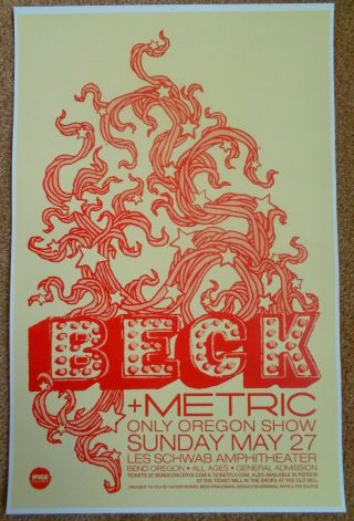 Beck 2012 Gig Poster Bend Oregon Concert