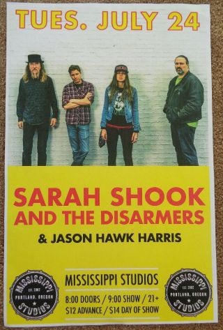 Sarah Shook & The Disarmers 2018 Gig Poster Portland Oregon Concert