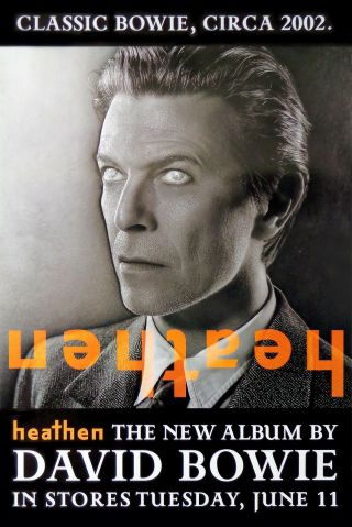 David Bowie - Heathen - Rolled Rock Promo Poster (2002)