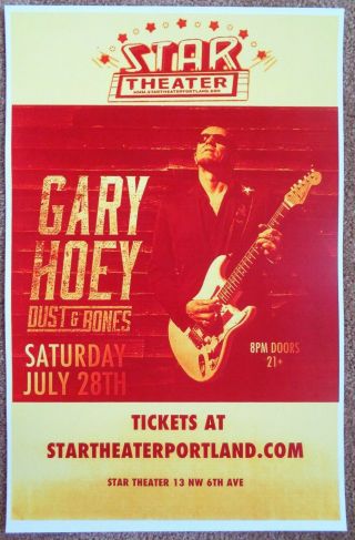 Gary Hoey 2018 Gig Poster Portland Oregon Concert