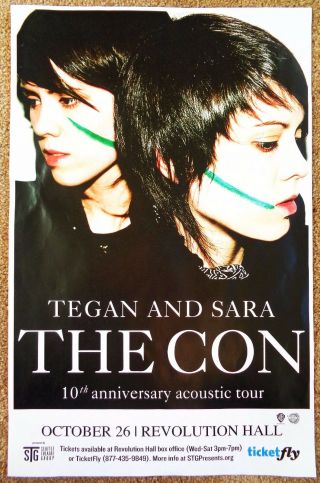 Tegan And Sara 2017 Gig Poster Portland Oregon Concert The Con 10th Anniversary